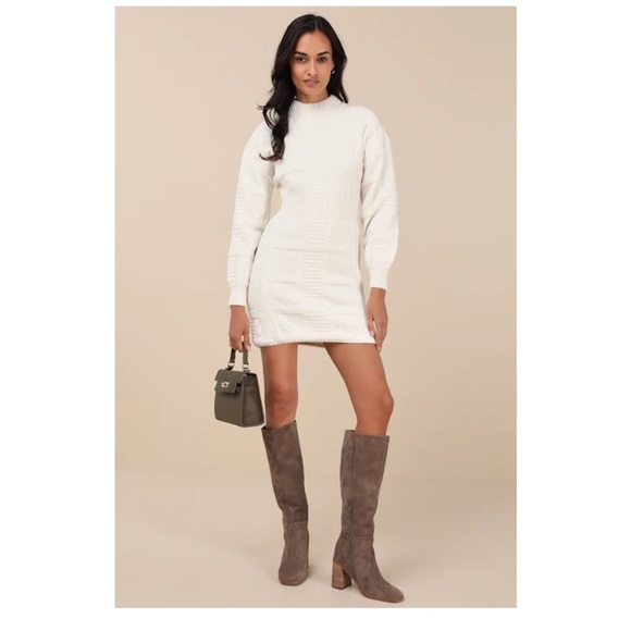 NWT Lulus Patchwork It Sweater Dress - Picture 1 of 5